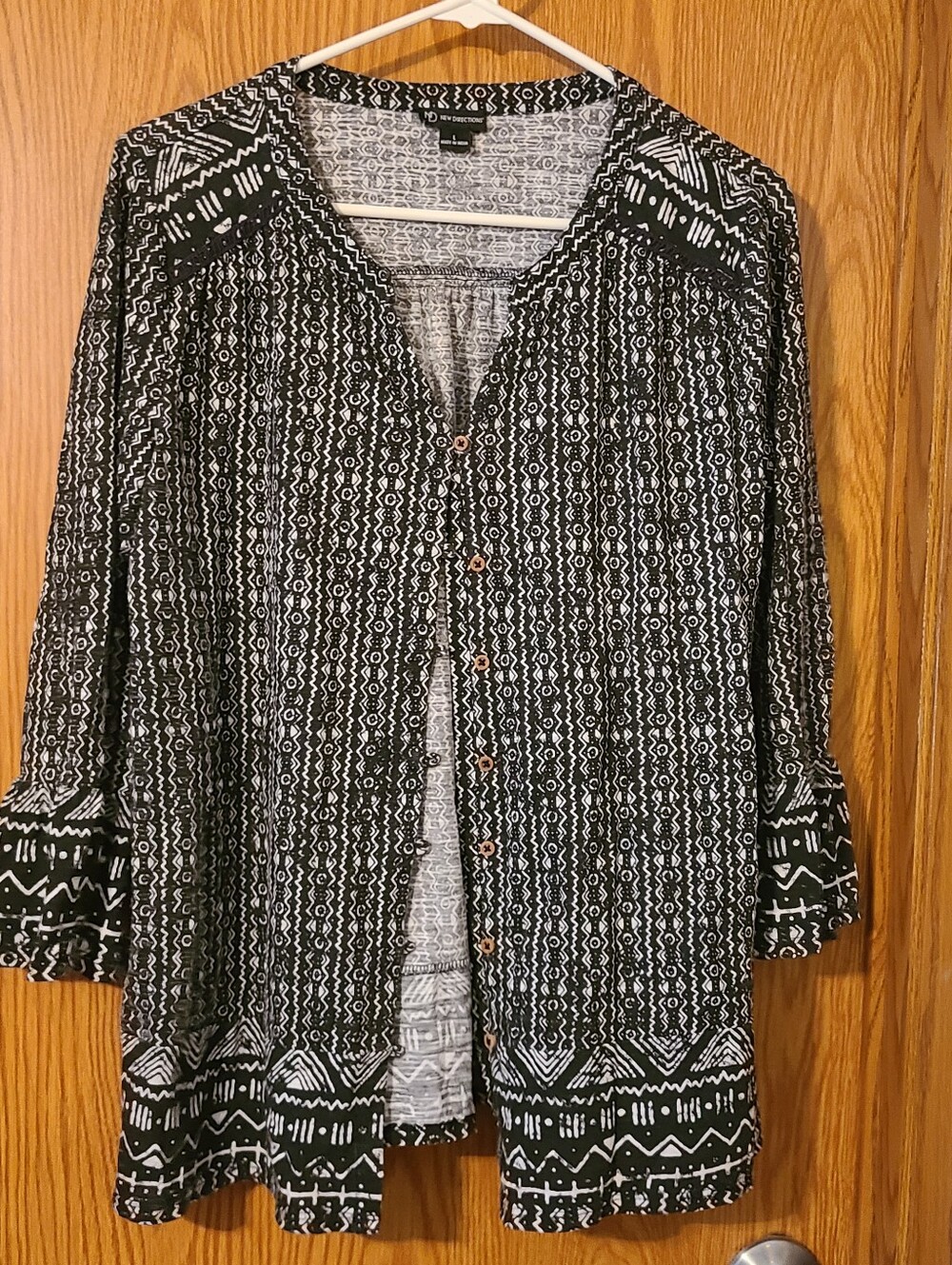 new directions Black & White Print Top